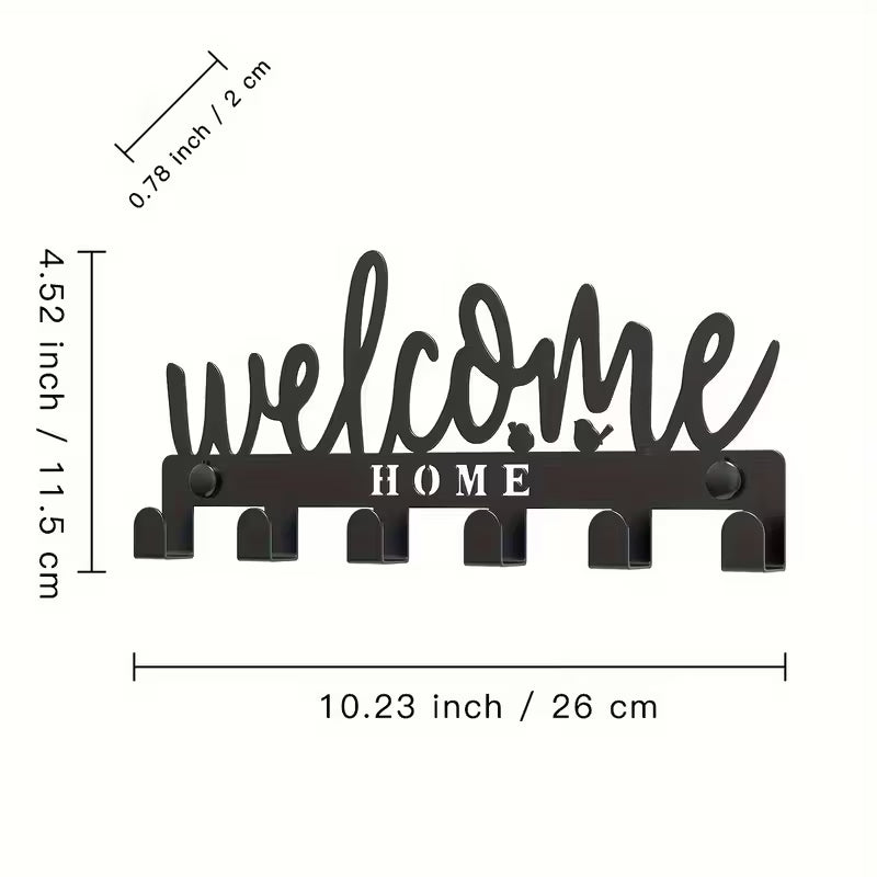 Metal Welcome Home Key Holder