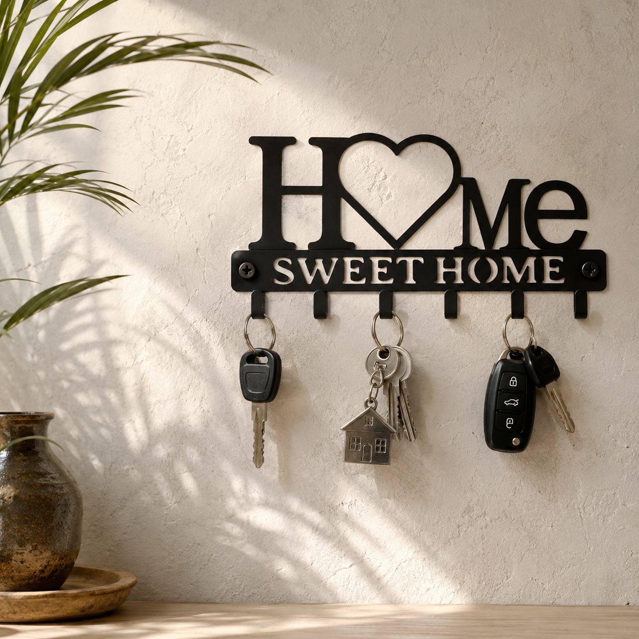 Metal Home Sweet Home Key Holder