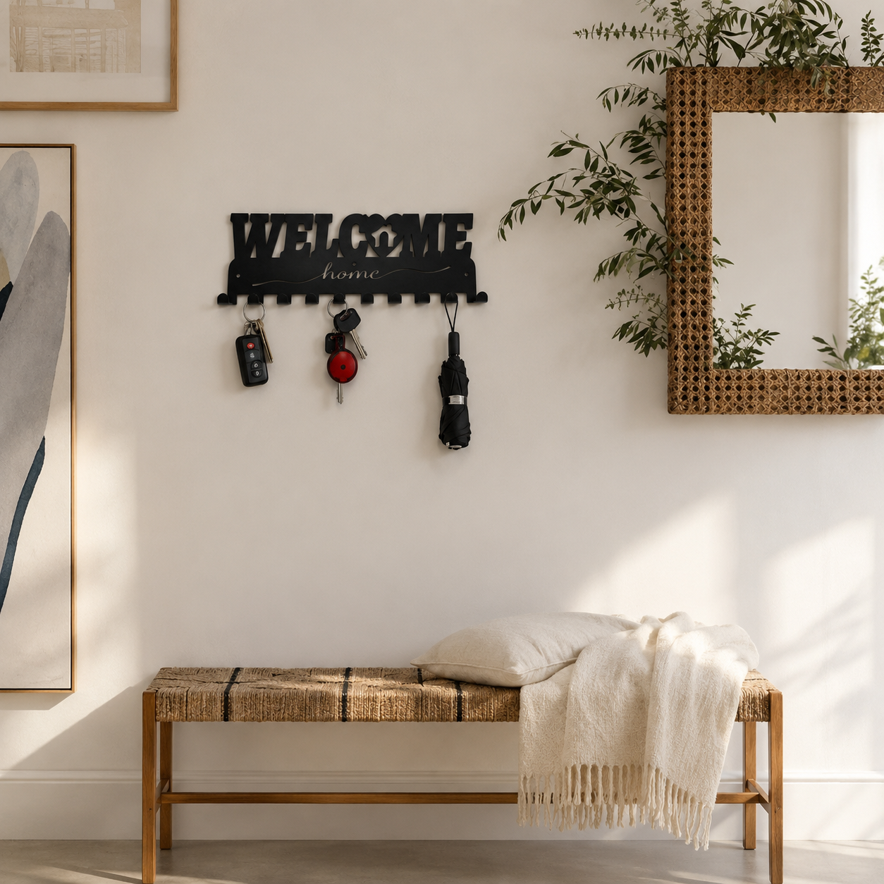 Metal Welcome Home Key Hanger
