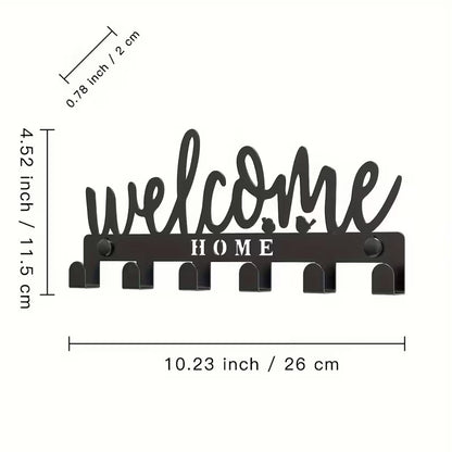 Metal Welcome Home Key Holder